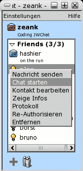 the context menu